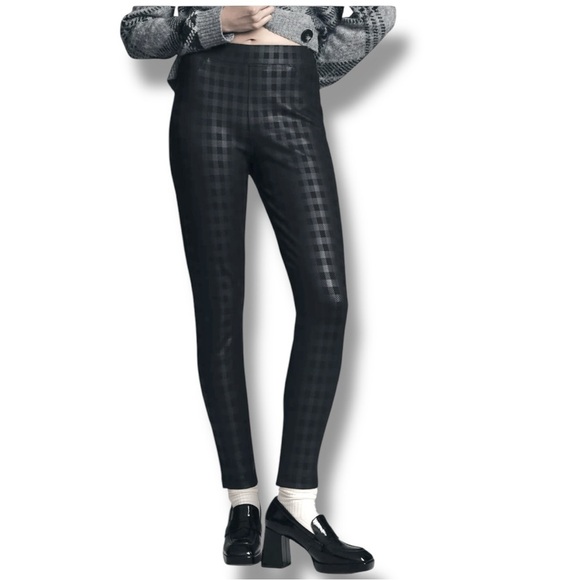 Anthropologie Sanctuary Black Checkered Runway Leggings - Picture 1 of 16